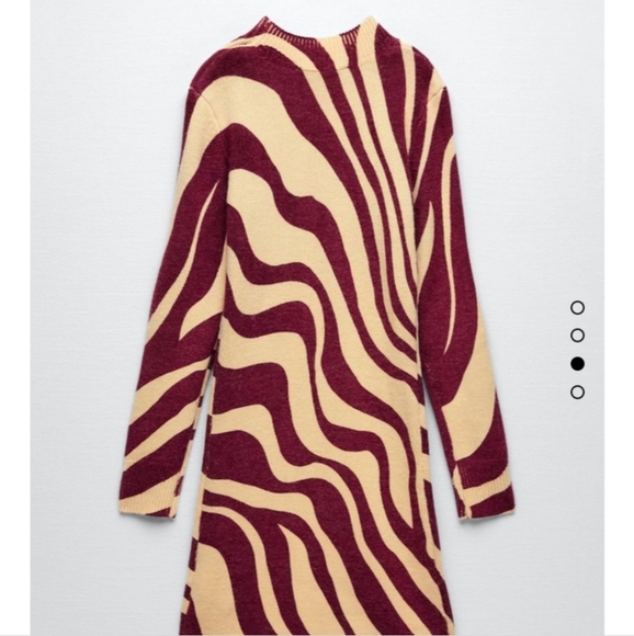 Zara Zebra Striped Jacquard Wool Blend Sweater Dress Perfect For Fall!! - Picture 12 of 16